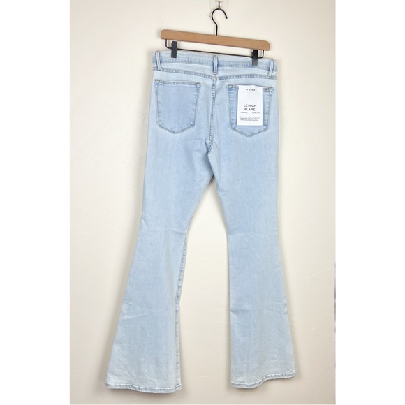 FRAME Denim Le High Flare Jeans in Atwood Light Wash Blue - Picture 10 of 16